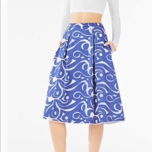 BCBG Max Azaria blue and white skirt